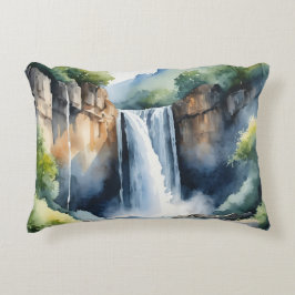 Cojín Decorativo Catarata pintada con acuarela