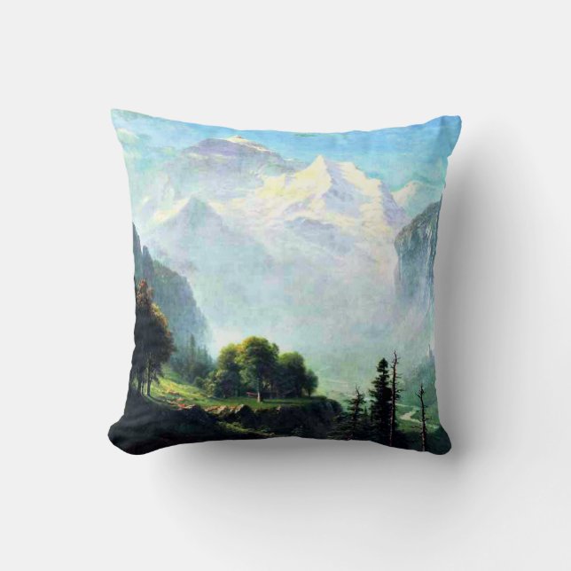 Cojín Decorativo Cataratas Staubbach cerca de Lauterbrunnen Suiza (Anverso)