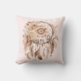 Cojín Decorativo Catcher del sueño floral marrón rosado de Rubor