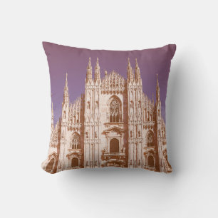 Cojín Decorativo Catedral de Milán de aspecto vintage, también cono