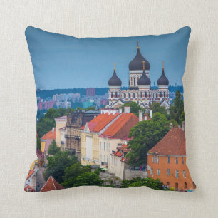 Cojín Decorativo Catedral y paisaje urbano Estonia