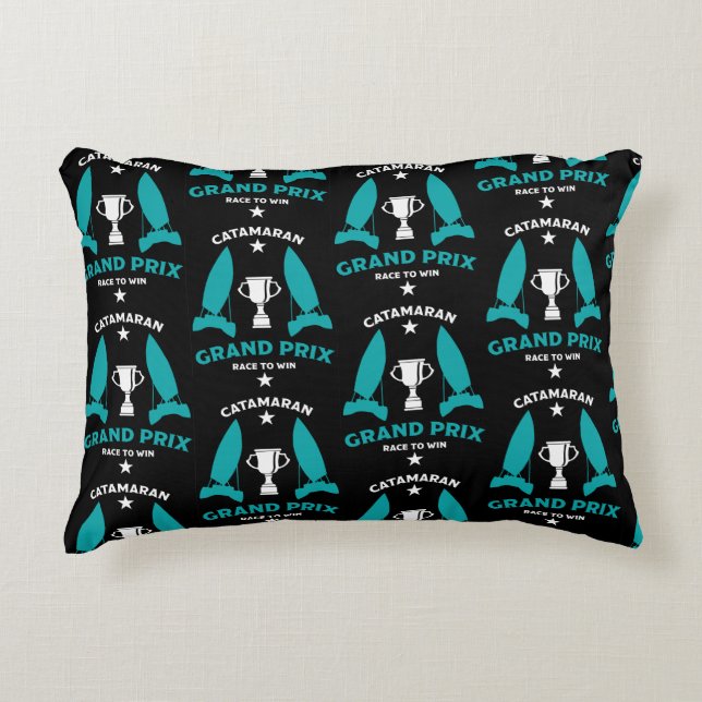 Cojín Decorativo Catermaran Hidrofoil Carreras de velero (Anverso)