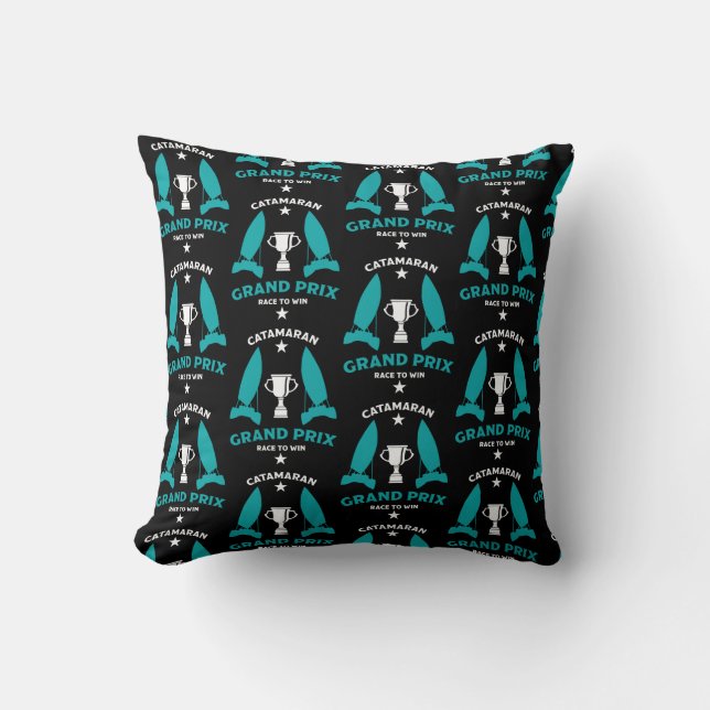 Cojín Decorativo Catermaran Hidrofoil Carreras de velero (Anverso)