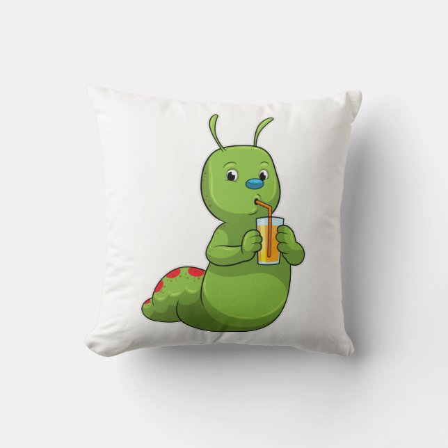 Cojín Decorativo Caterpillar con zumo de Naranja de vidrio (Anverso)