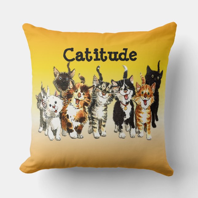 Cojín decorativo Catitude Cute Kitty Cats (Anverso)