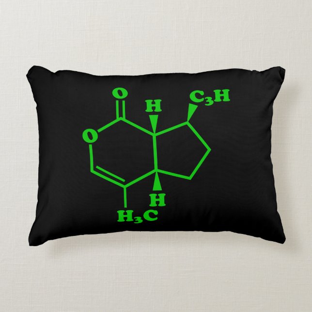 Cojín Decorativo Catnip Nepetalactona Fórmula Química Molecular (Anverso)