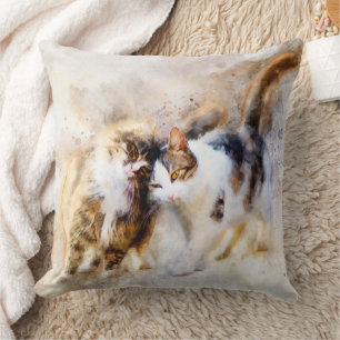 Cojín Decorativo Cats Best Friends Forever acuarela