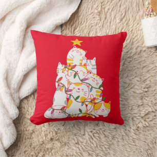 Cojín Decorativo Cats Christmas Tree Funny Cats Christmas