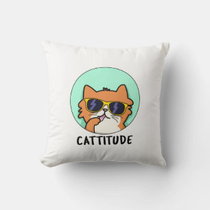 Cojín Decorativo Cattitude chiste de gato divertido