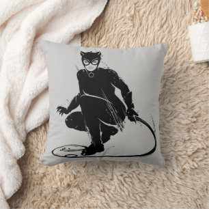 Cojín Decorativo Catwoman Pose de Pincel de Tinta