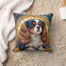 Cojín Decorativo Cavalier King Charles Pastel Golden StainGlass