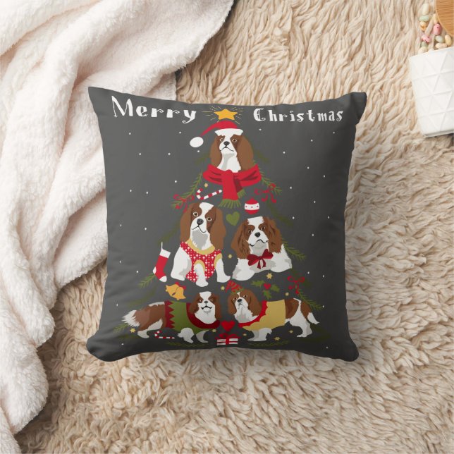 Cojín Decorativo Cavalier King Charles Spaniel navidad navideña (Manta)