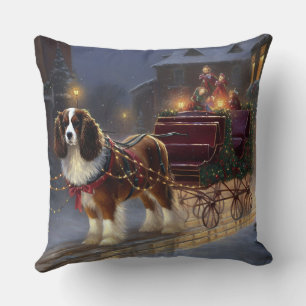 Cojín Decorativo Cavalier King Charles Spaniel Navideño Festivo