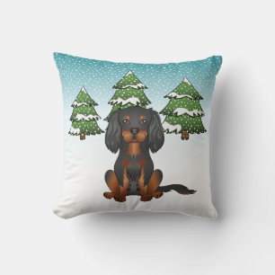 Cojín Decorativo Cavalier King Charles Spaniel negro y marrón en in