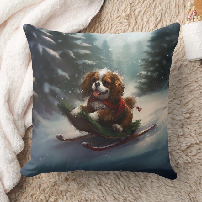 Cojín Decorativo Cavalier King Charles Spaniel  nieve de Navidad (Manta)