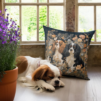 Cojín Decorativo Cavalier King Charles Spaniels Tapiz antiguo