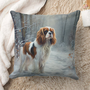 Cojín Decorativo Cavalier King Deja que nieve Navidad Cepillada