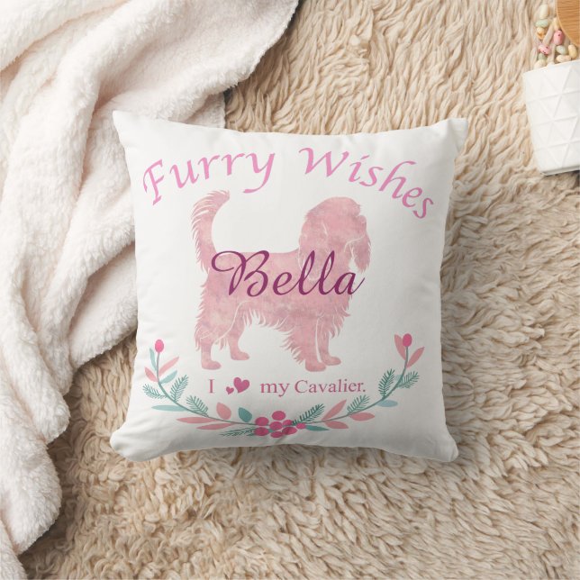 Cojín Decorativo Cavalier Rosa Pastel Suave Personalizado | Navidad (Manta)
