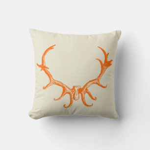 Cojín Decorativo Caza de estilo Rústico Deer Antler Retro Art Stag
