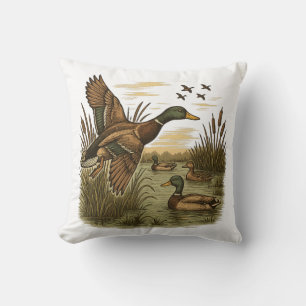 Cojín Decorativo Caza-Retro-Pato-Real-Volador