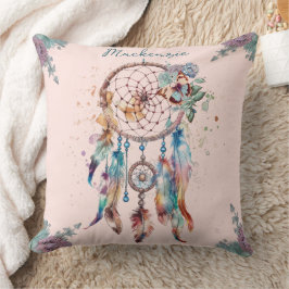 Cojín Decorativo Cazador de Sueños Personalizado Acuarela Boho