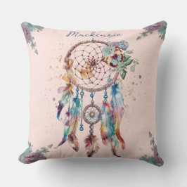 Cojín Decorativo Cazador de Sueños Personalizado Acuarela Boho