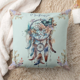 Cojín Decorativo Cazador de sueños personalizado con nombre en acua