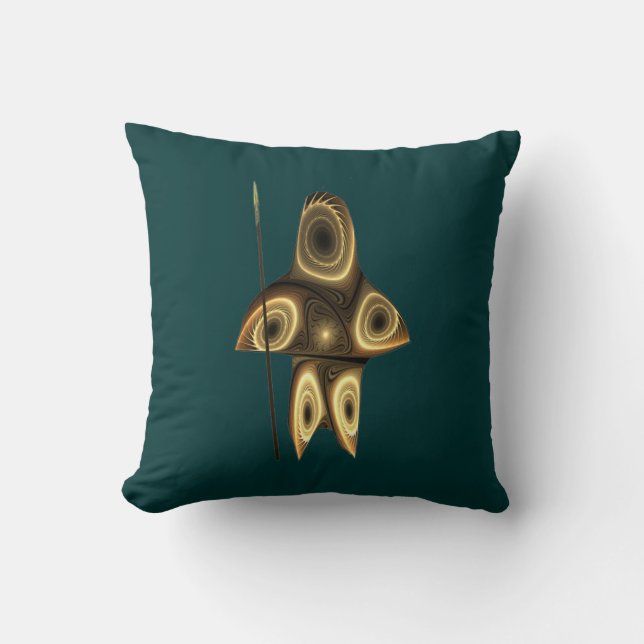 Cojín Decorativo Cazador inuit fractal (Anverso)