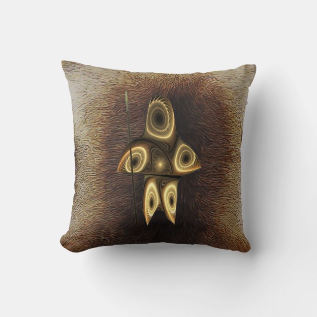 Cojín Decorativo Cazador inuit fractal (Anverso)