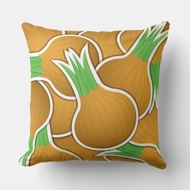 Cojín Decorativo Cebollas marrones funky (Anverso)