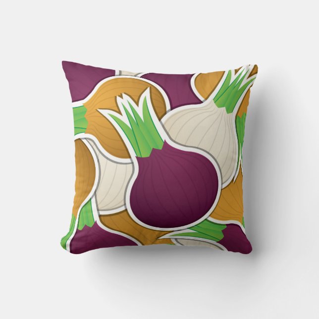 Cojín Decorativo Cebollas mixtas funky (Anverso)