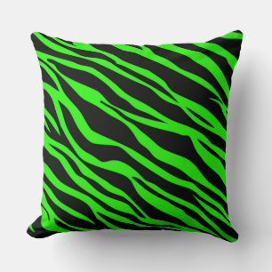 Cojín Decorativo Cebra de rayas verde neón