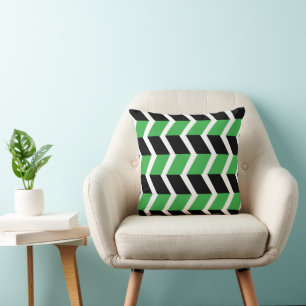 Cojín Decorativo Cebra Negra Verde Raya