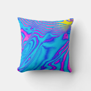 Cojín Decorativo Cebra Psicodélica a rayas: Backgr Neon Fluorescent