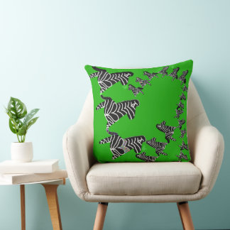 Cojín Decorativo Cebra verde silvestre moderna