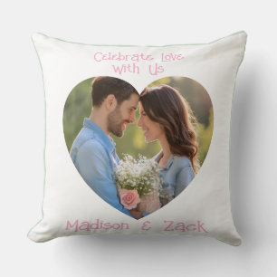 Cojín Decorativo Celebra el amor con tu FOTO Nombre