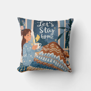 Cojín Decorativo Celebra la manta de punto de noches acogedoras