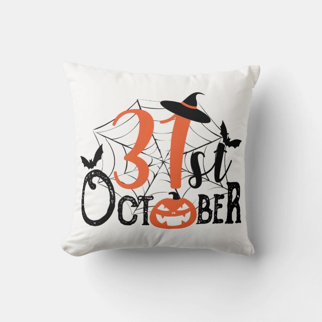 Cojín Decorativo Celebración de Halloween del 31 de octubre (Anverso)