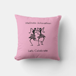 Cojín Decorativo Celebración de la silueta, rosa suave