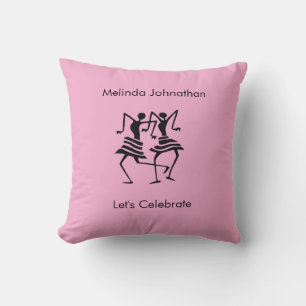 Cojín Decorativo Celebración de la silueta, rosa suave