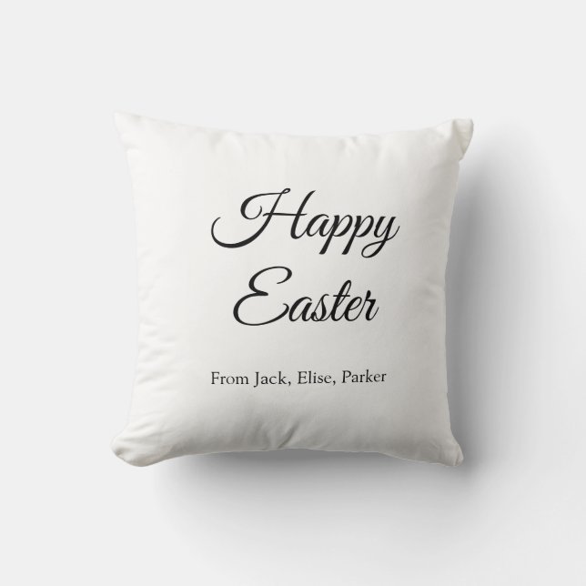 Cojín Decorativo celebración de Pascua agrega QR foto feliz Pascua (Anverso)