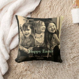 Cojín Decorativo celebración de Pascua agrega QR foto feliz Pascua