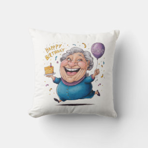 Cojín Decorativo Celebración del cumpleaños de la abuela