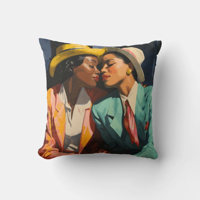 Cojín Decorativo Celebrando a las negras lesbianas (Anverso)