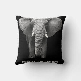 Cojín Decorativo Celebrar el Día Mundial del Elefante: Diseño Majes