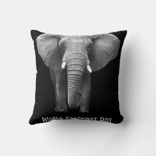 Cojín Decorativo Celebrar el Día Mundial del Elefante: Diseño Majes