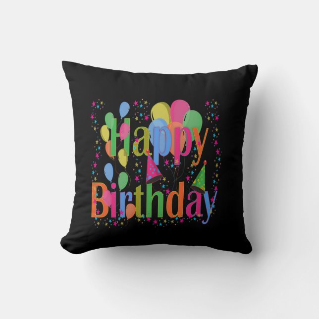 Cojín Decorativo Celebrar Feliz Cumpleaños (Anverso)