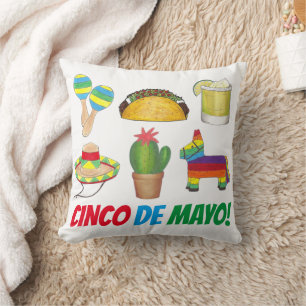 Cojín Decorativo Celebrar la impresión Fiesta de Cinco de Mayo en M