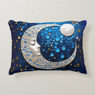 Cojín Decorativo Celeste : Mujer en la luna. Versión extendida