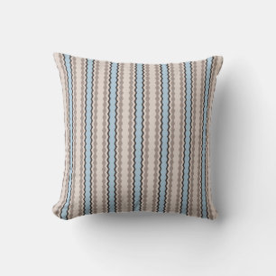 Cojín Decorativo Celestia Softwave Rayas Azul Polvo y Taupe
